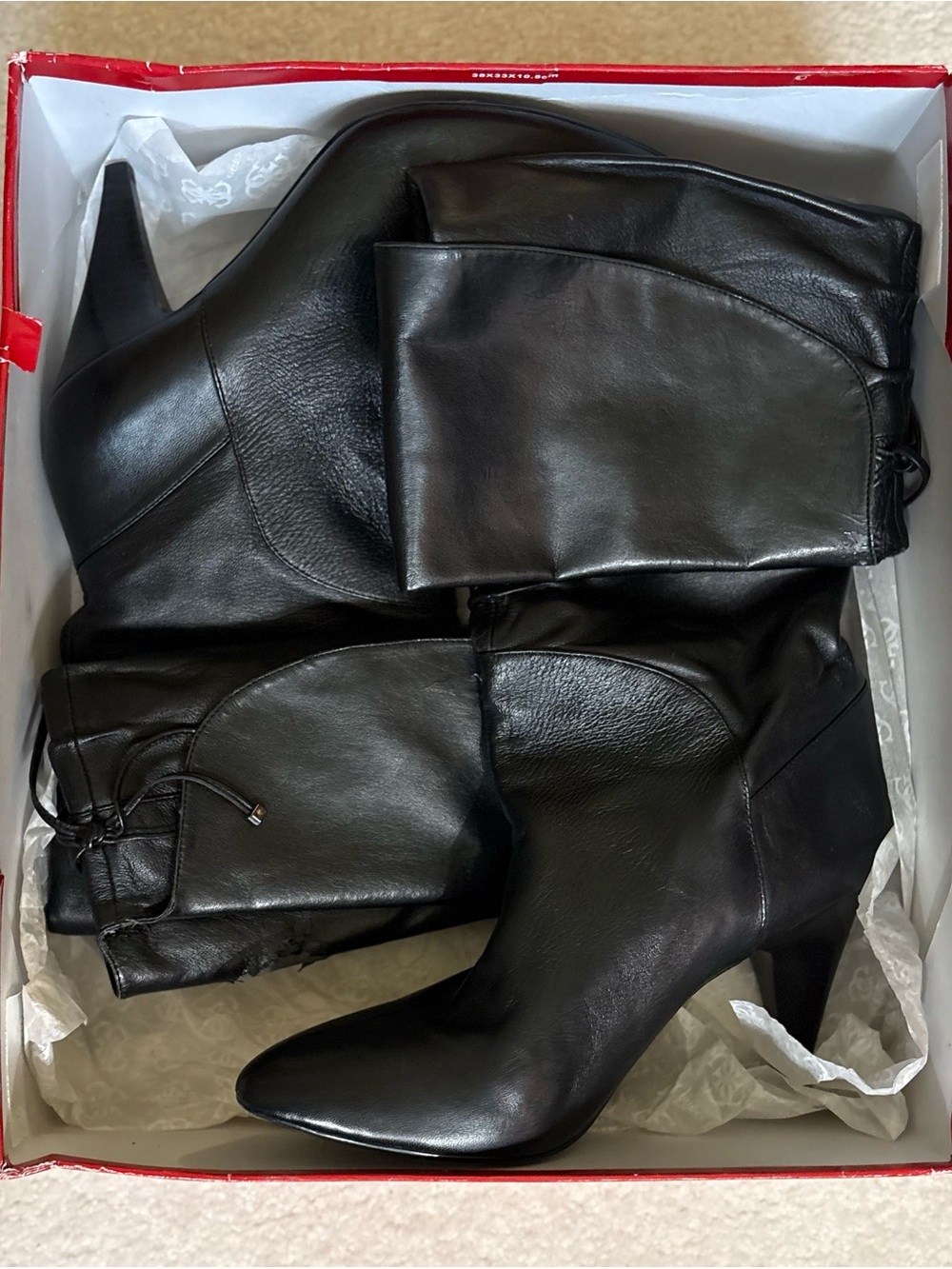 GUESS GENUINE LEATHER
BLACK BOOTS OVER THE KNEE HEELS SIZE 11 Y2K - Picture 6 of 16
